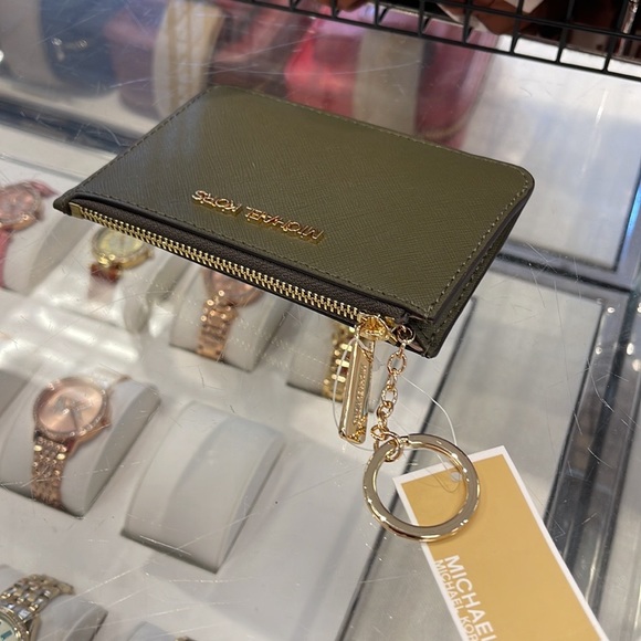 MICHAEL KORS SMALL TOP ZIP COINPOUCH WITH ID KEYCHAIN CARDHOLDER WALLET 
 NWT - Picture 3 of 16